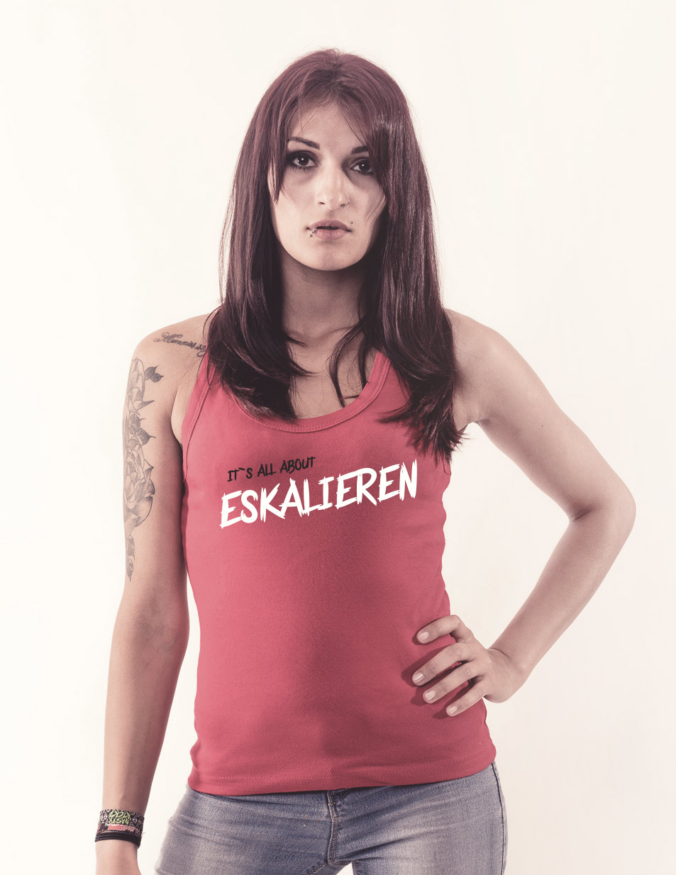 Its all about Eskalieren - Girly Tank Top Pink Edition blau