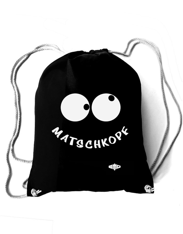 Baumwollrucksack Matschkopf schwarz