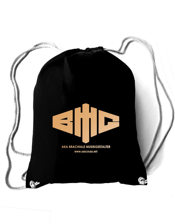 Baumwollrucksack Logo gold auf wei