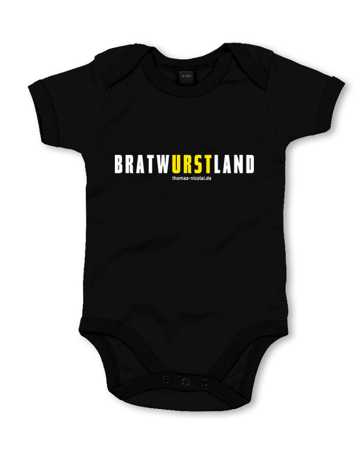 BratwURSTland Babybody schwarz