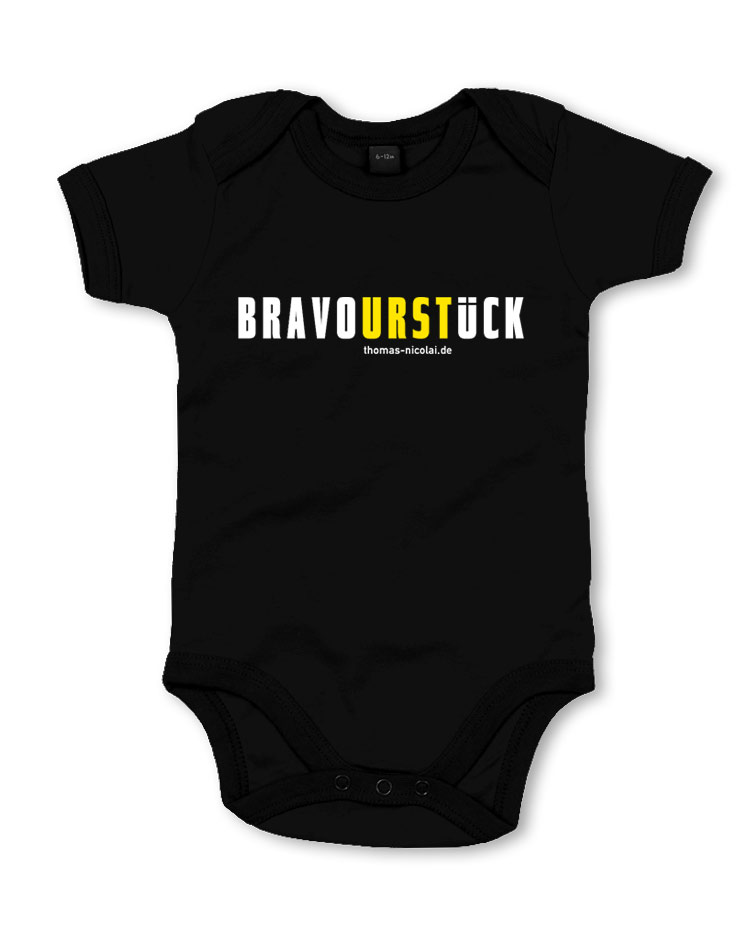 BravoURSTlck Babybody mehrfarbig auf schwarz