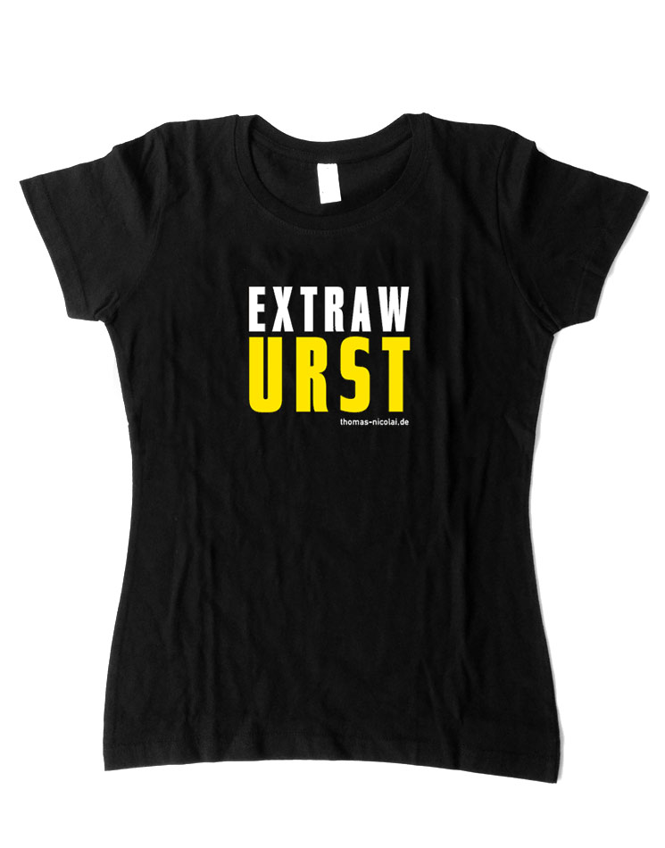 ExtrawURST Damenshirt mehrfarbig auf schwarz