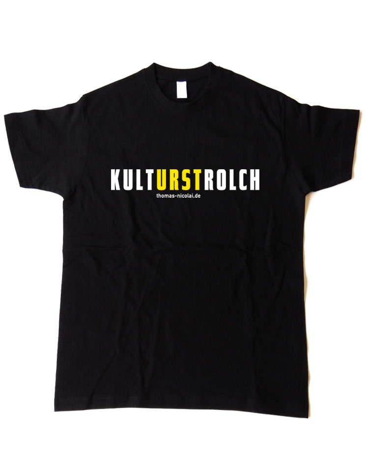 KultURSTrolch Herrenshirt mehrfarbig auf schwarz