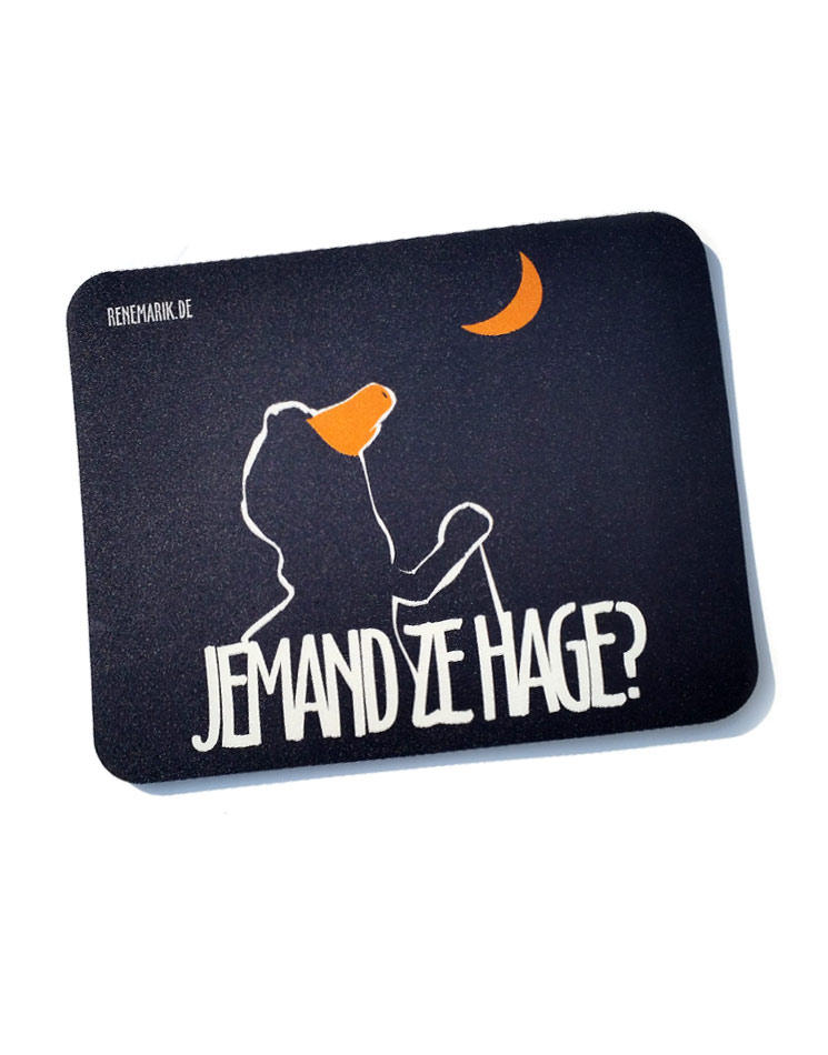 Jemand ze Hage Mousepad mehrfarbig auf schwarz