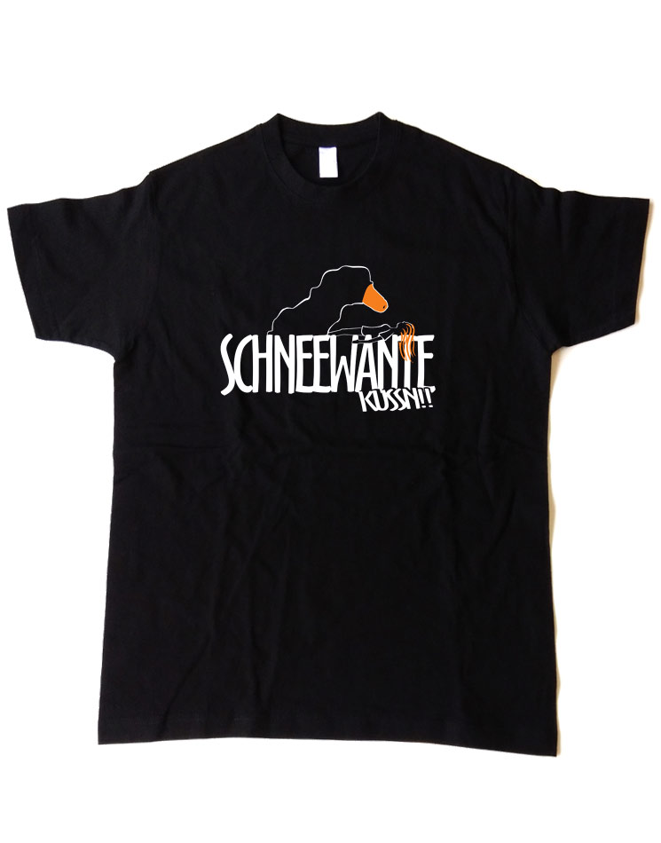 Schneewante T-Shirt mehrfarbig auf schwarz