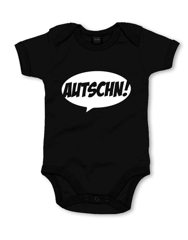 Autschn! Babybody wei auf schwarz