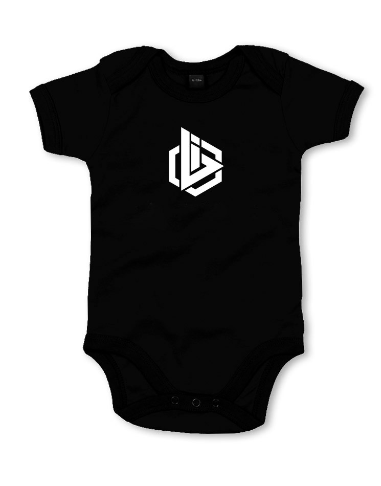 Babystrampler OBI Logo schwarz