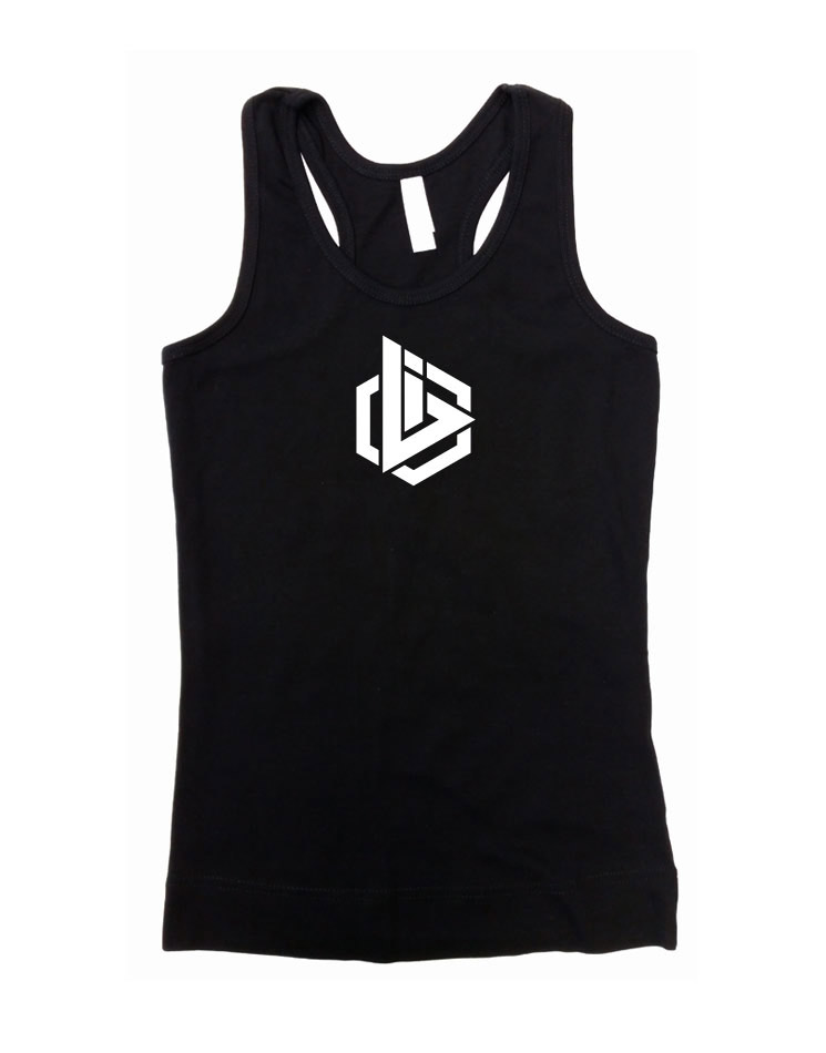 OBI Logo Girly TankTop wei auf schwarz