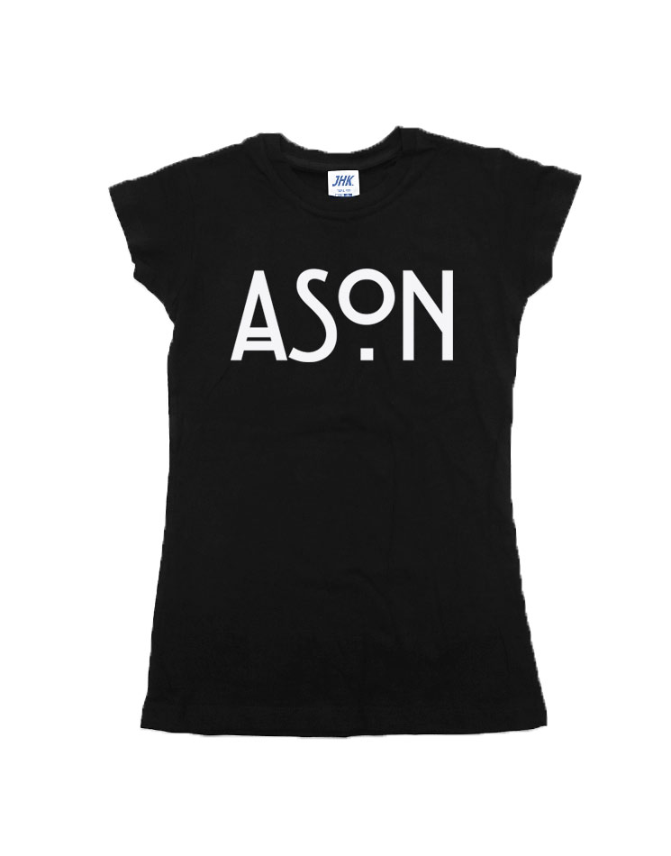 ASON Girlyshirt wei auf schwarz