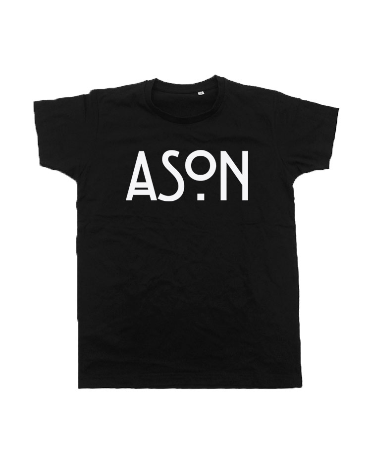 ASON T-Shirt wei auf schwarz