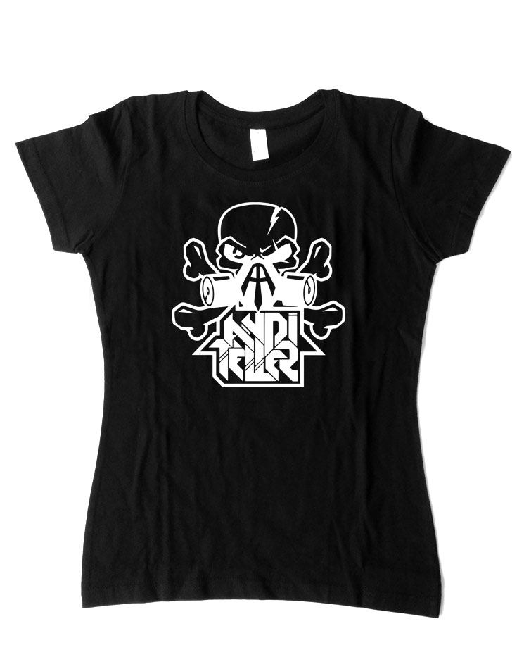 Andi Teller Girly T-Shirt wei auf schwarz