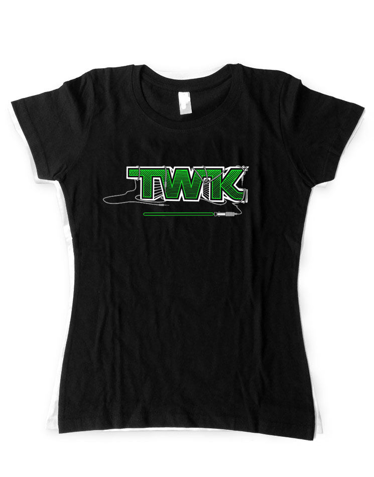 Tobi Wan Kenobi Girly T-Shirt grn auf schwarz