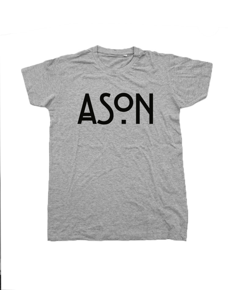 ASON T-Shirt schwarz auf grau