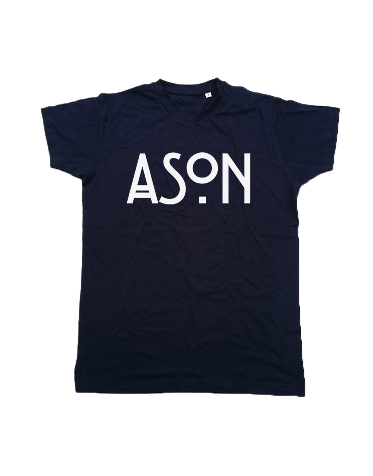 ASON T-Shirt wei auf navy