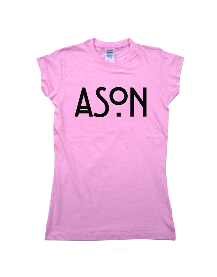 ASON Girlyshirt schwarz auf azalea