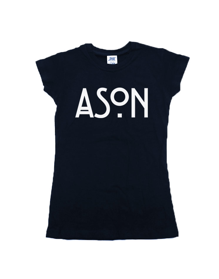 ASON Girlyshirt wei auf navy