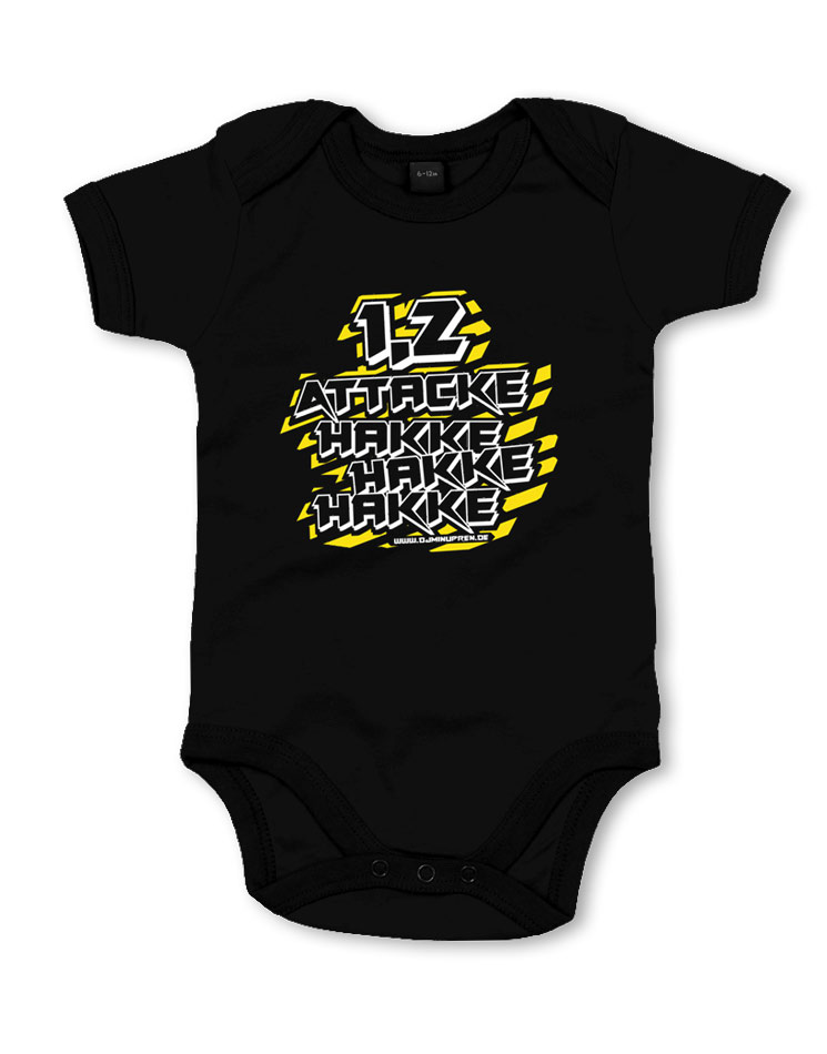 Hakke Hakke Hakke Babystrampler mehrfarbig auf schwarz