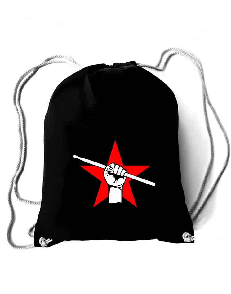 Stern und Faust Baumwollrucksack schwarz