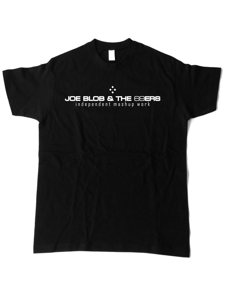 Independent Mashup Work T-Shirt wei auf schwarz