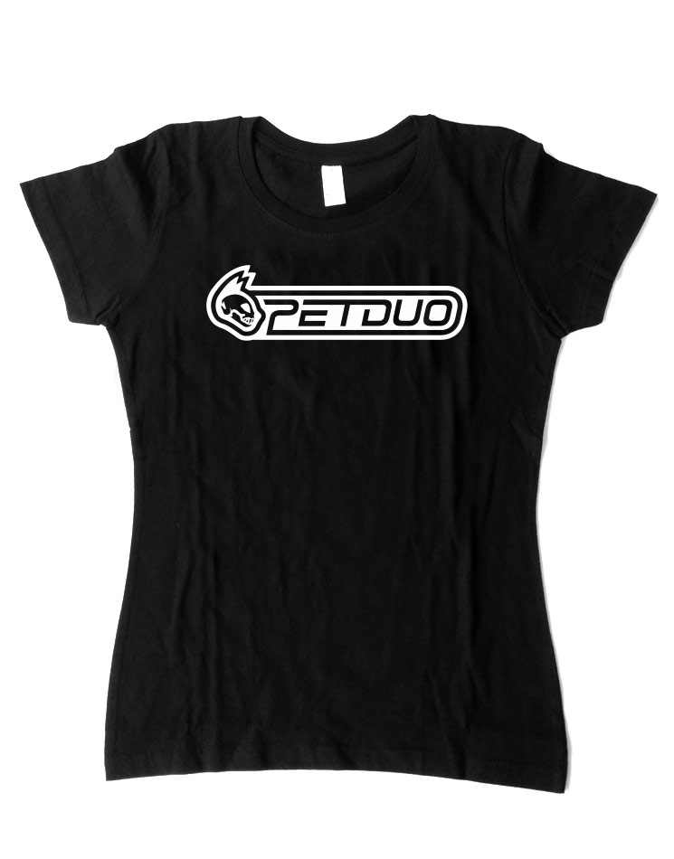 PETDuo Girly T-Shirt wei auf schwarz