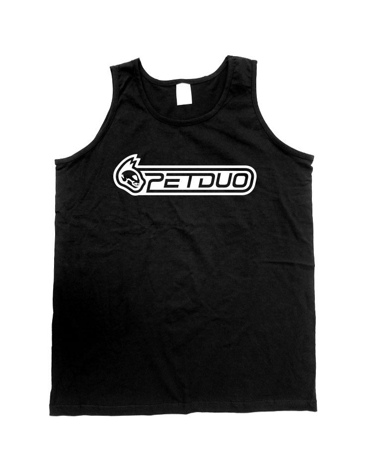 PETDuo Tank-Top wei auf schwarz