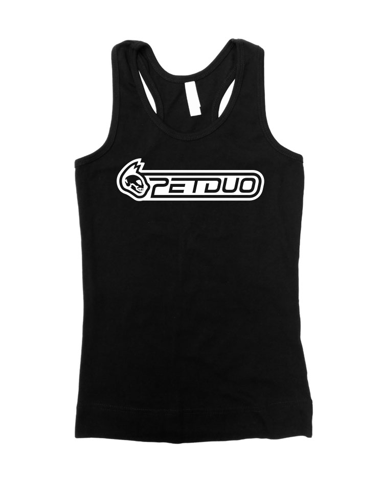 PETDuo Girly Tank-Top wei auf schwarz