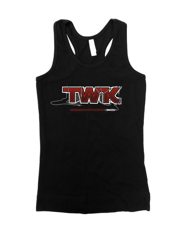 Tobi Wan Kenobi Girly Tank Top wei/rot auf schwarz