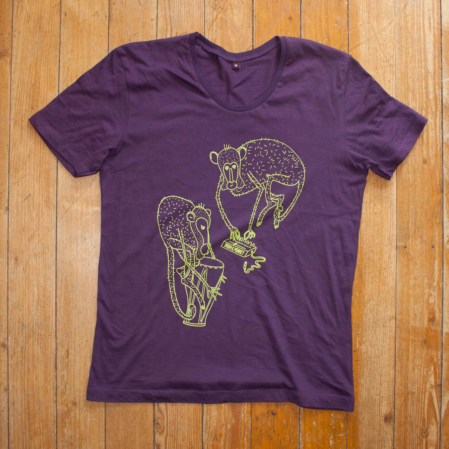 Drum and Monkey Apes  T-Shirt  lila