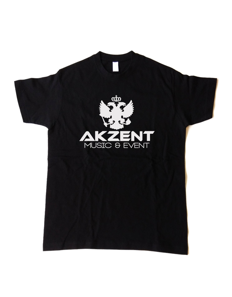 Akzent Kinder T-Shirt wei auf schwarz