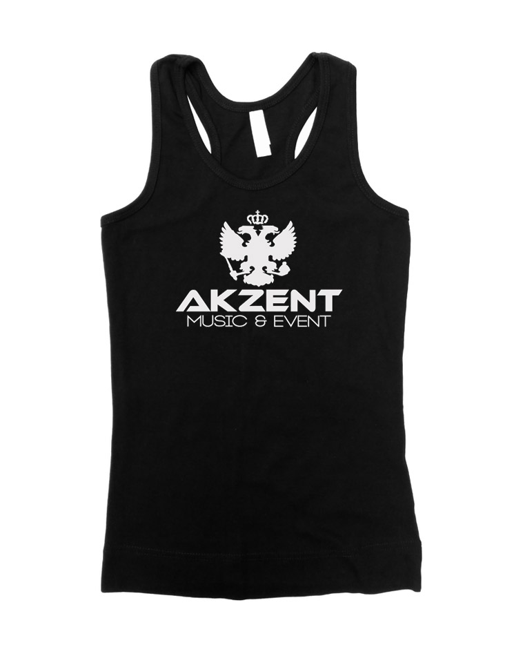 Akzent Girly Tank-Top wei auf schwarz