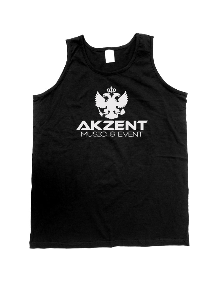 Akzent Tank Top wei auf schwarz