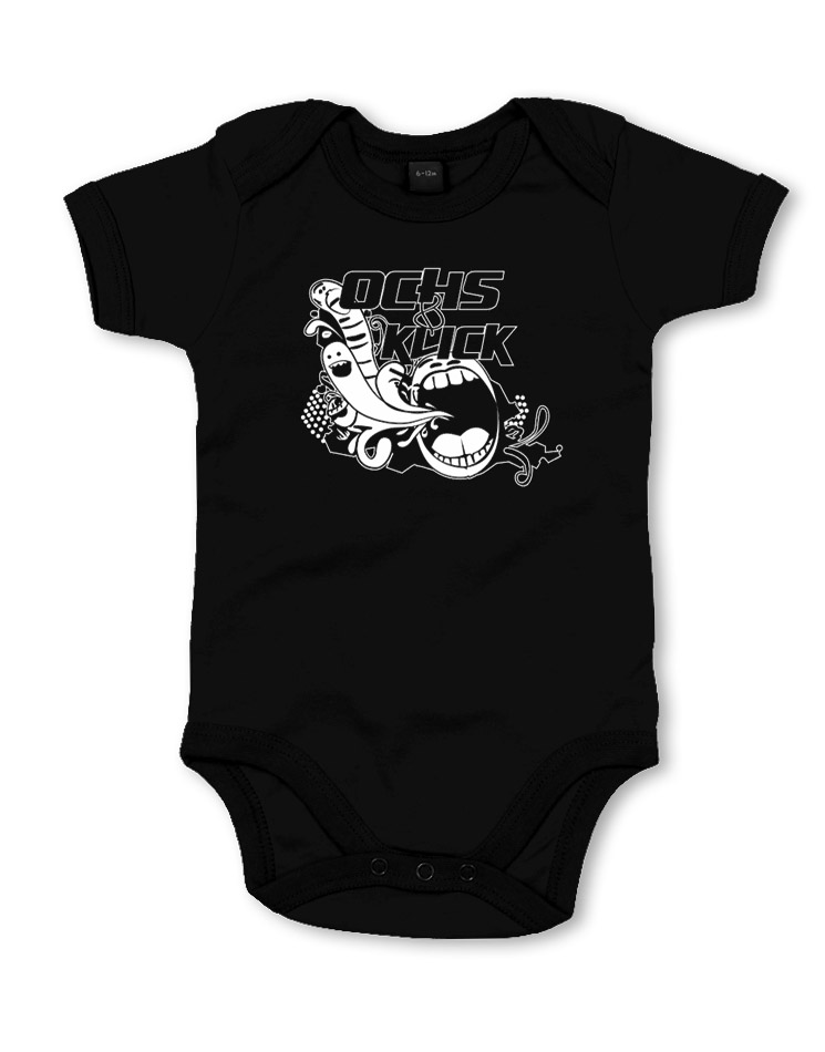 Ochs&Klick Babystrampler wei auf schwarz
