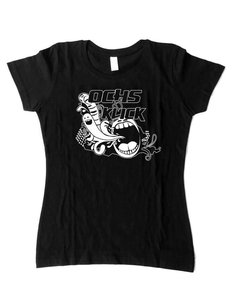 Ochs&Klick Girly T-Shirt wei auf schwarz
