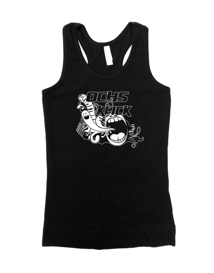 Ochs&Klick Girly Tank Top wei auf schwarz