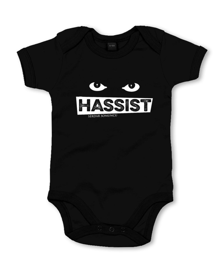 Hassist Babybody wei auf schwarz