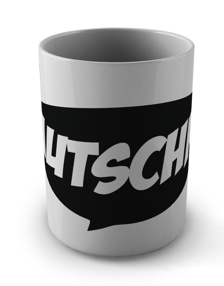 Autschn! Tasse schwarz auf wei