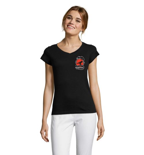 Dragon V-Neck Girly Rsselsheim schwarz