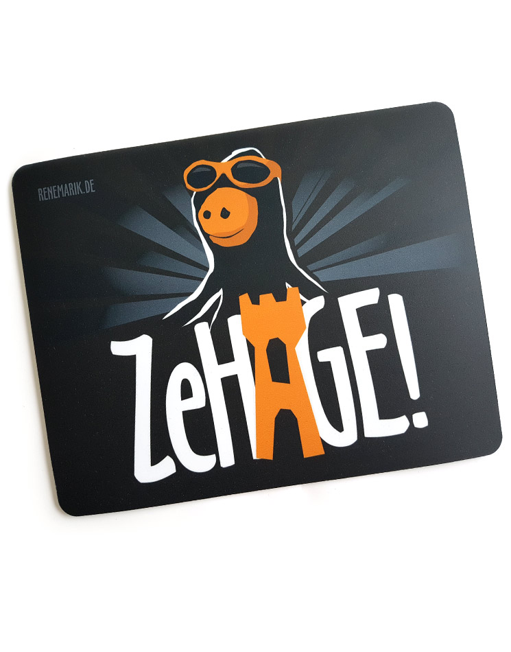 Ze Hage Mousepad mehrfarbig auf schwarz