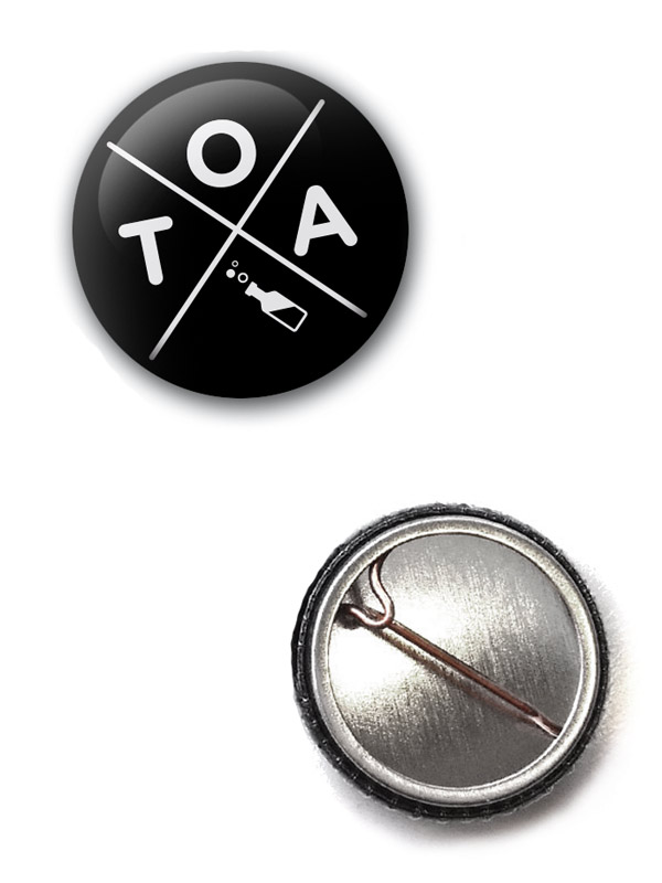 TOA Button Kreuz wei auf schwarz