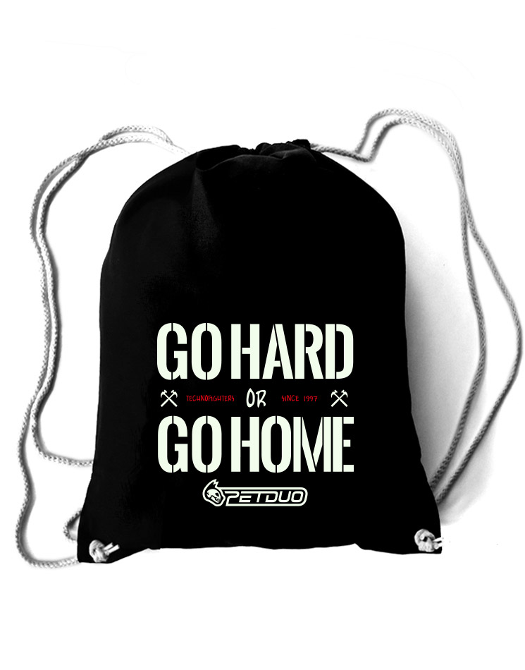 Go hard or go home Baumwollrucksack schwarz