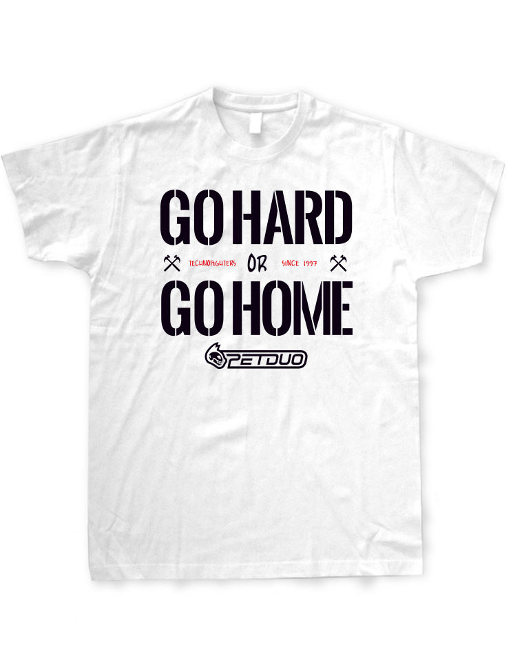 Go hard or go home T-Shirt mehrfarbig auf wei