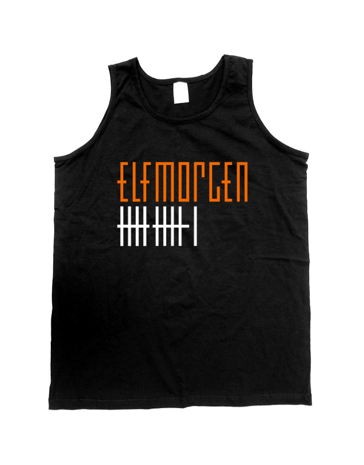 Elfmorgen Tank Top orange-wei auf schwarz