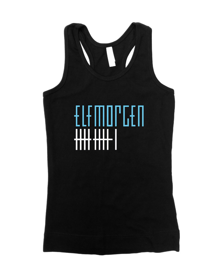 Elfmorgen Girly Tank Top blau-wei auf schwarz