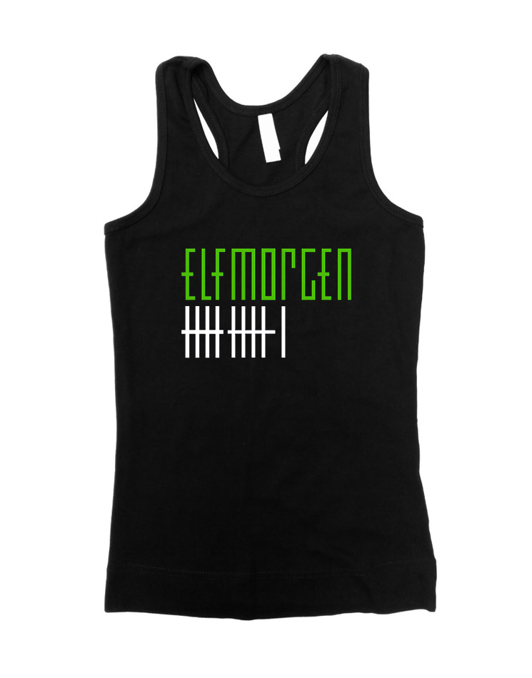 Elfmorgen Girly Tank Top grn-wei auf schwarz