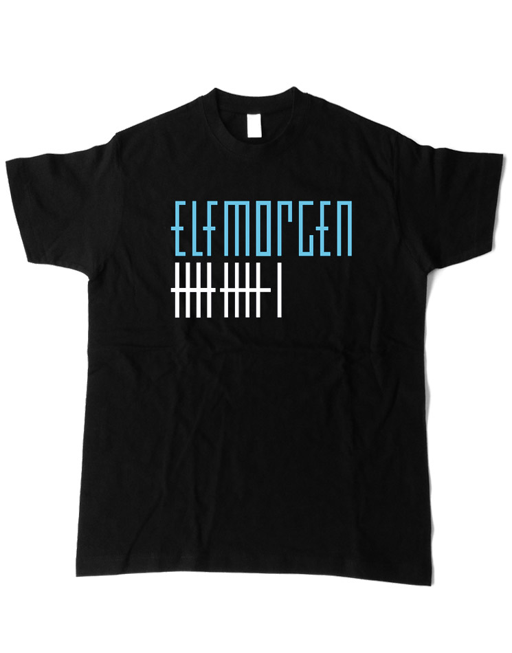 Elfmorgen T-Shirt blau-wei auf schwarz