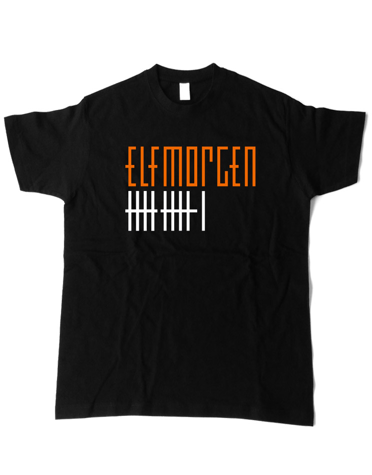 Elfmorgen T-Shirt orange-wei auf schwarz