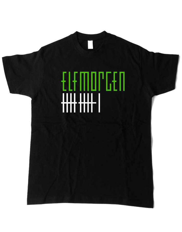 Elfmorgen T-Shirt grn-wei auf schwarz