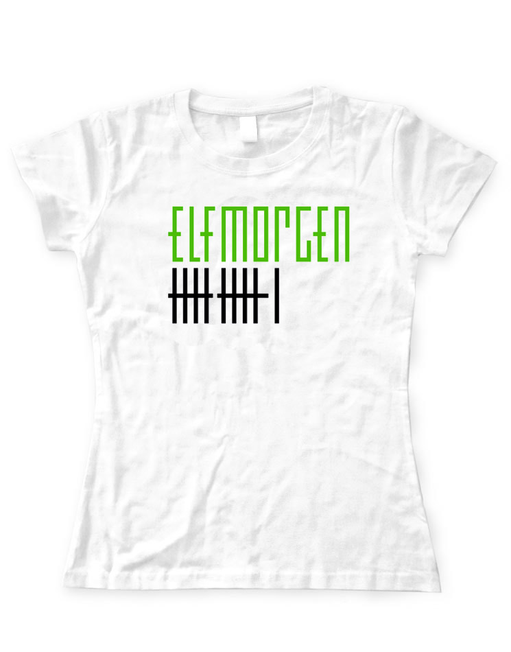 Elfmorgen Girly T-Shirt grn-schwarz auf wei