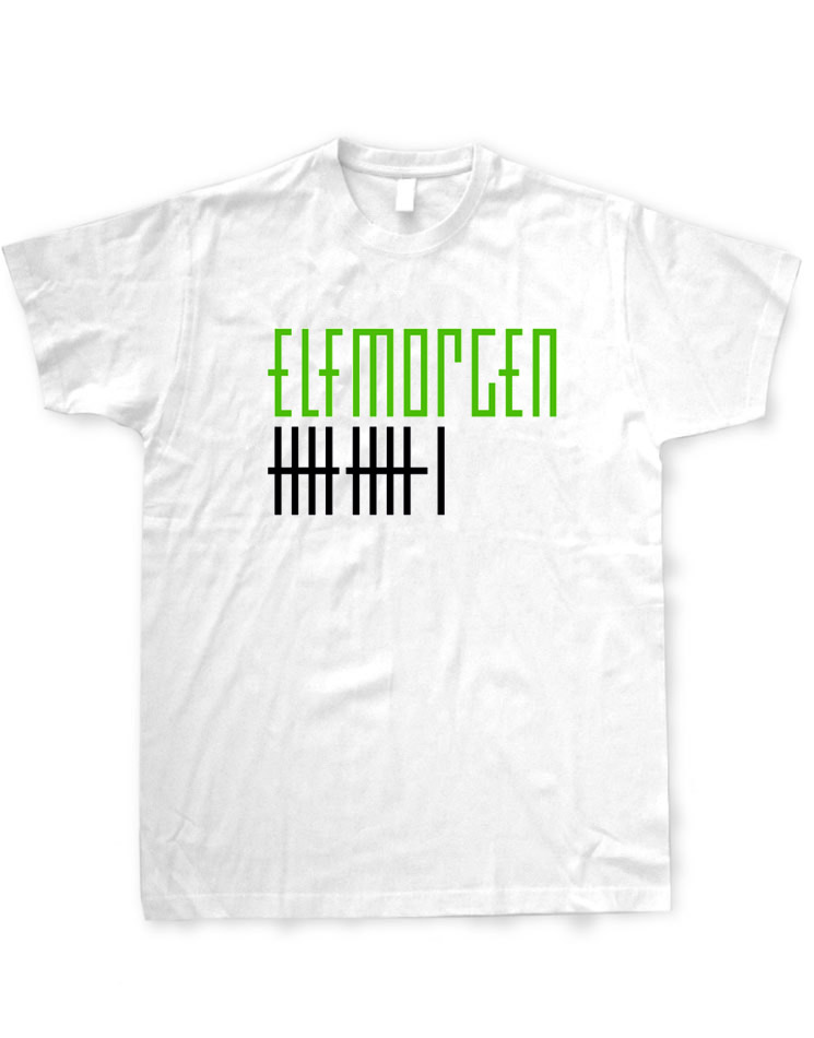 Elfmorgen T-Shirt grn-schwarz auf wei