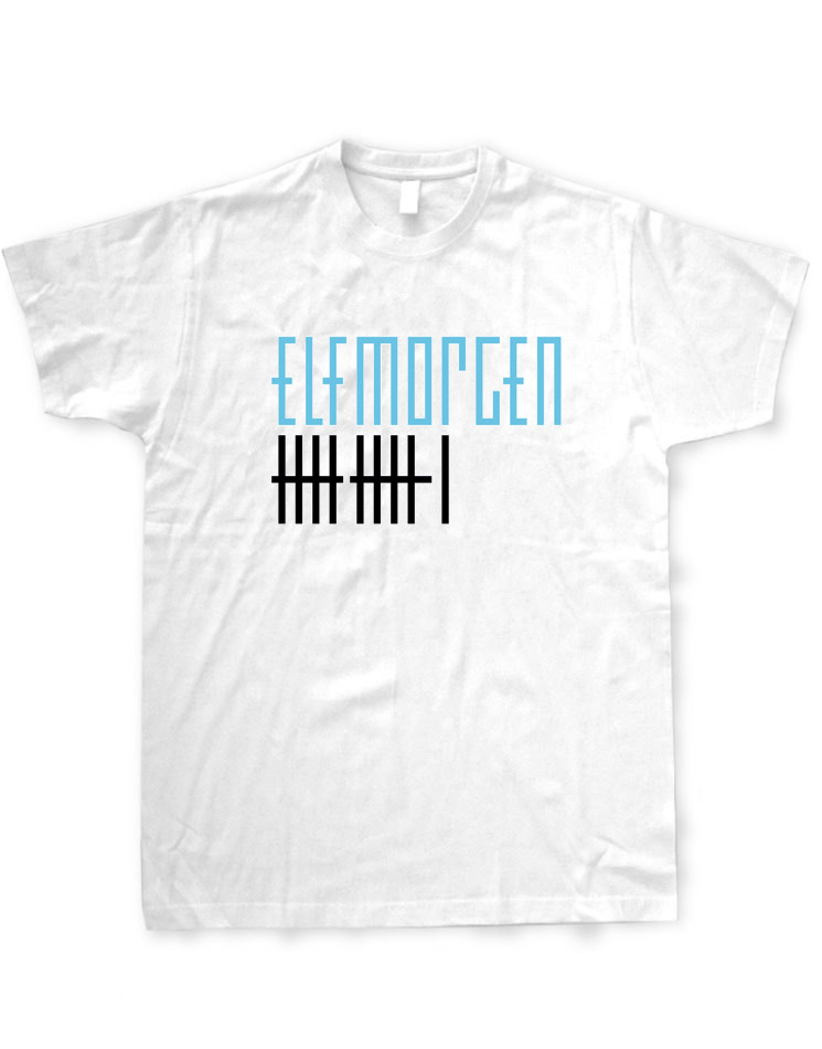 Elfmorgen T-Shirt blau-schwarz auf wei